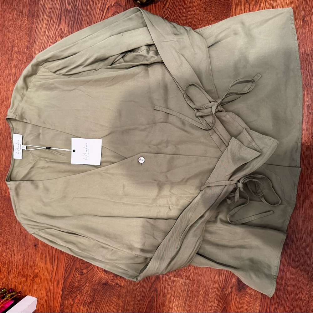 L'Academie Sage Green Blouse